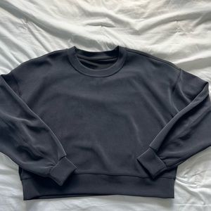 New Lululemon Soft-stream Perfectly Oversized Cropped Crew, Size L, Black